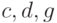 c, d, g