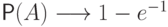 \mathsf P(A) \longrightarrow 1-e^{-1}