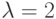 \lambda  = 2