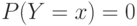 P(Y=x)=0