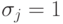 \sigma _{j}=1