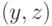 (y,z)