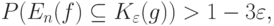 P(E_n(f)\subseteq K_{\varepsilon}(g))>1-3\varepsilon,