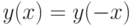 y(x) = y(-x)