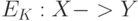 E_K: X - > Y