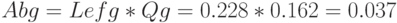 Abg = Lefg*Qg = 0.228*0.162 = 0.037