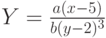 Y=\frac{a(x-5)}{b(y-2)^3}