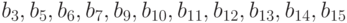 b_3, b_5, b_6, b_7, b_9, b_{10}, b_{11}, b_{12}, b_{13}, b_{14},
b_{15}