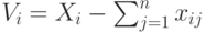 V_i=X_i-\sum_{j=1}^{n}x_{ij}