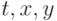 t,x,y