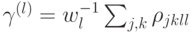 \gamma^{(l)}=w_l^{-1}\sum_{j,k}\rho_{jkll}