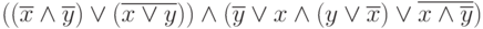 ((\overline{x}\wedge\overline{y} )\vee(\overline{x\vee y}))\wedge(\overline{y}\vee x\wedge(y\vee\overline{x})\vee\overline{x\wedge\overline{y}})