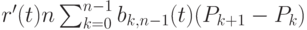 r'(t)n\sum_{k=0}^{n-1}b_{k,n-1}(t)(P_{k+1}-P_k)