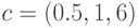 c = (0. 5, 1, 6)