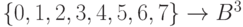 \{0,1, 2, 3, 4, 5, 6, 7\} \to B^3