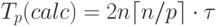 T_p(calc)=2n\lceil n/p \rceil \cdot \tau