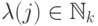 \lambda (j)\in\mathbb N_k