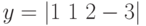 y = |1\ 1\ 2 - 3|