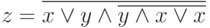 z=\overline{x\vee y\wedge \overline{y\wedge x\vee x}}