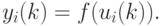 y_i(k) = f(u_i(k)).