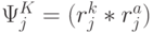 \Psi^{K}_j = (r^k_j * r^a_j )