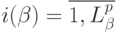 i(\beta) = \overline{1, L_{\beta}^{p}}