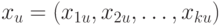 x_{u} = (x_{1u}, x_{2u}, … , x_{ku})